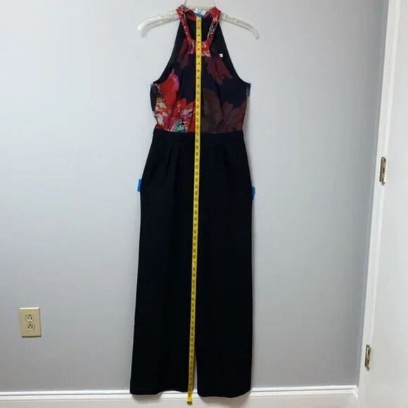 Trina Turk Floral & Black Halter‎ Jumpsuit Size 6 - Picture 5 of 14